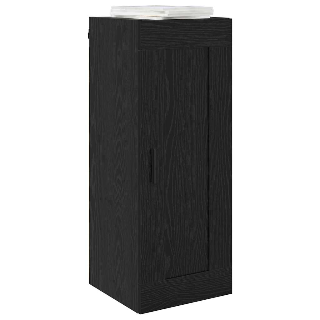 Wandkast Zwart Eiken 34,5 x 34 x 90 cm Bewerkt hout is nu te koop bij PeponiXL, paradijselijk wonen!