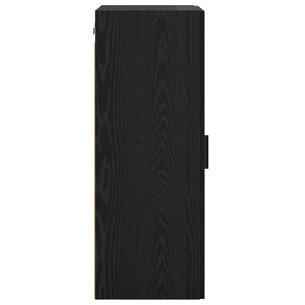 Wandkast Zwart Eiken 34,5 x 34 x 90 cm Bewerkt hout is nu te koop bij PeponiXL, paradijselijk wonen!