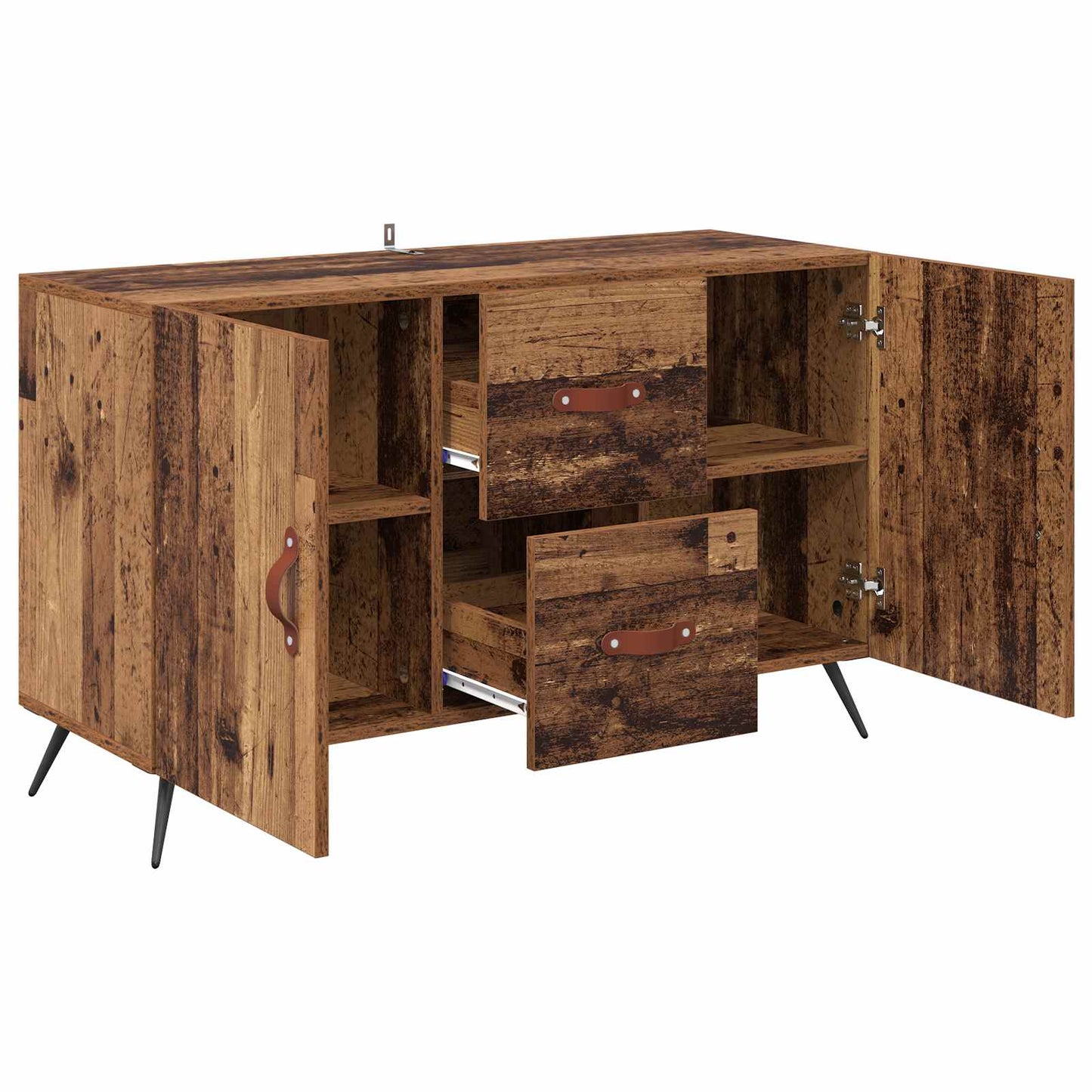 Dressoir met lade Oud Hout 100 x 36 x 60 cm Bewerkt hout is nu te koop bij PeponiXL, paradijselijk wonen!