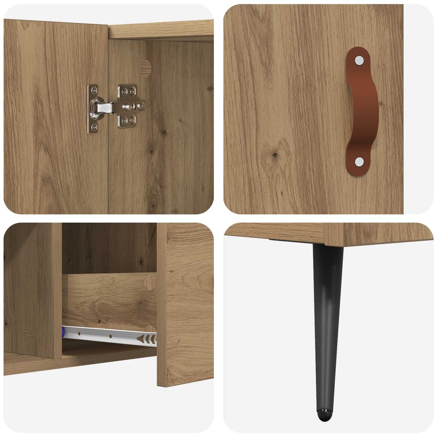 Dressoir met lade Artisan Eiken 100 x 36 x 60 cm Bewerkt hout is nu te koop bij PeponiXL, paradijselijk wonen!