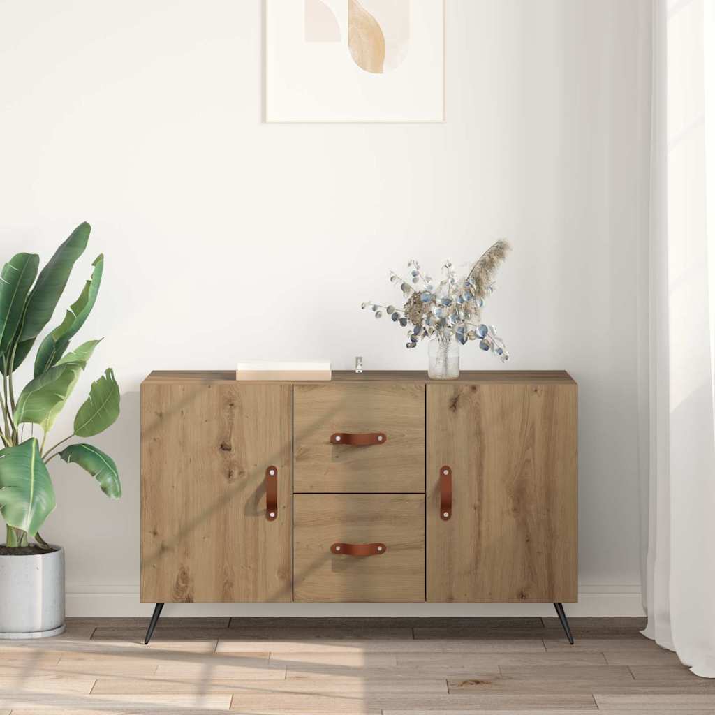 Dressoir met lade Artisan Eiken 100 x 36 x 60 cm Bewerkt hout is nu te koop bij PeponiXL, paradijselijk wonen!