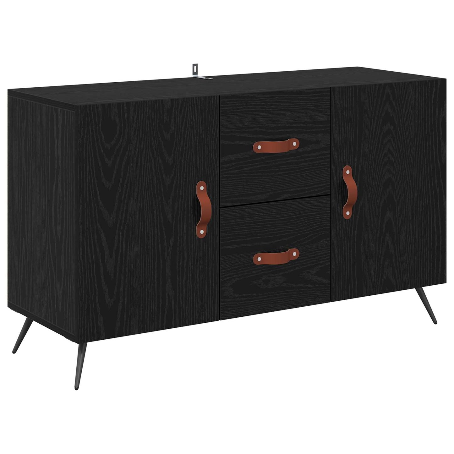 Dressoir met lade Zwart Eiken 100 x 36 x 60 cm Bewerkt hout is nu te koop bij PeponiXL, paradijselijk wonen!