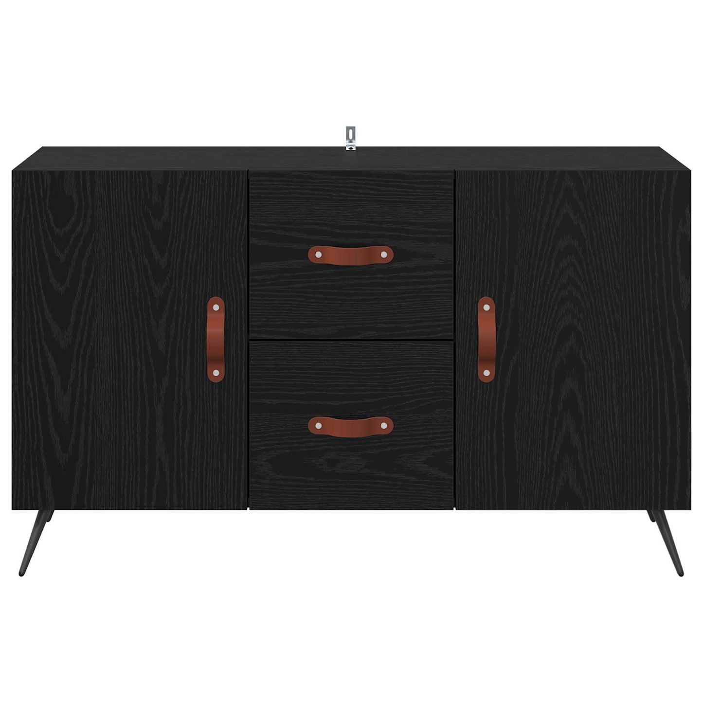 Dressoir met lade Zwart Eiken 100 x 36 x 60 cm Bewerkt hout is nu te koop bij PeponiXL, paradijselijk wonen!