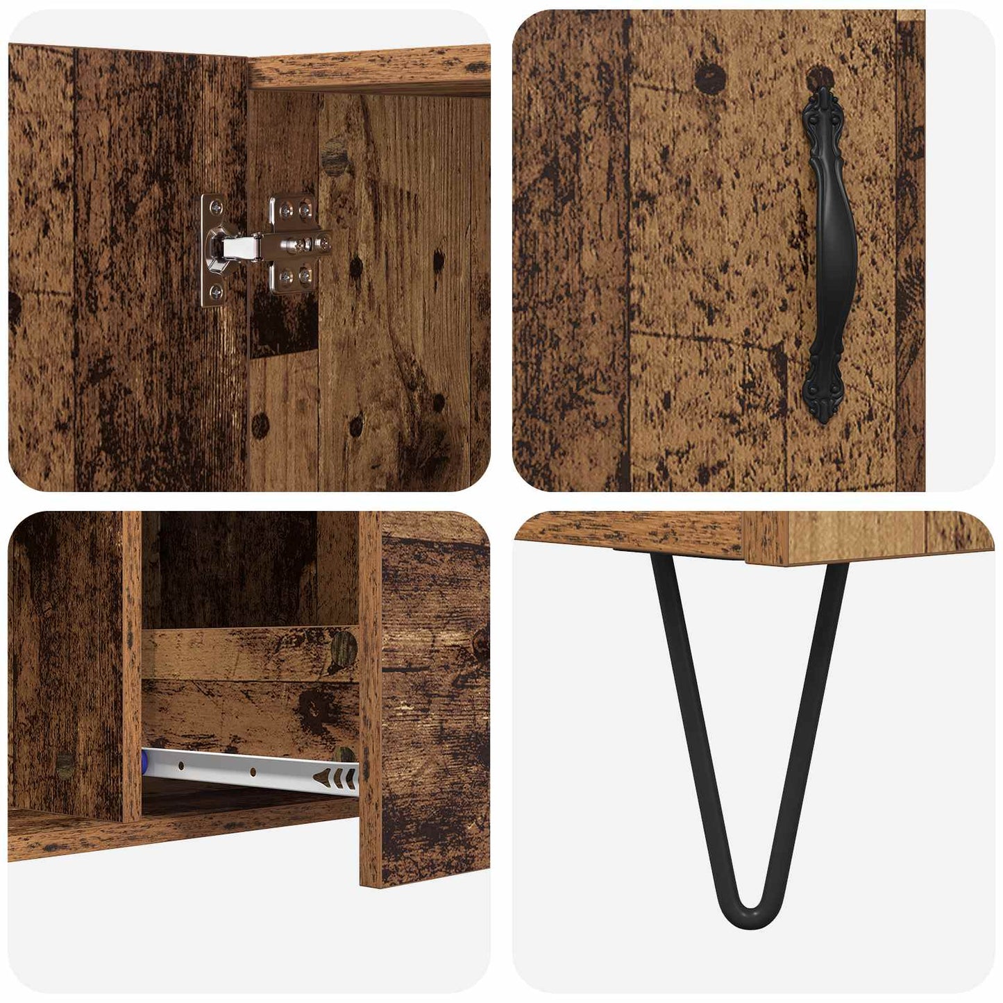 Dressoir met lade Oud Hout 100 x 36 x 60 cm Bewerkt hout is nu te koop bij PeponiXL, paradijselijk wonen!
