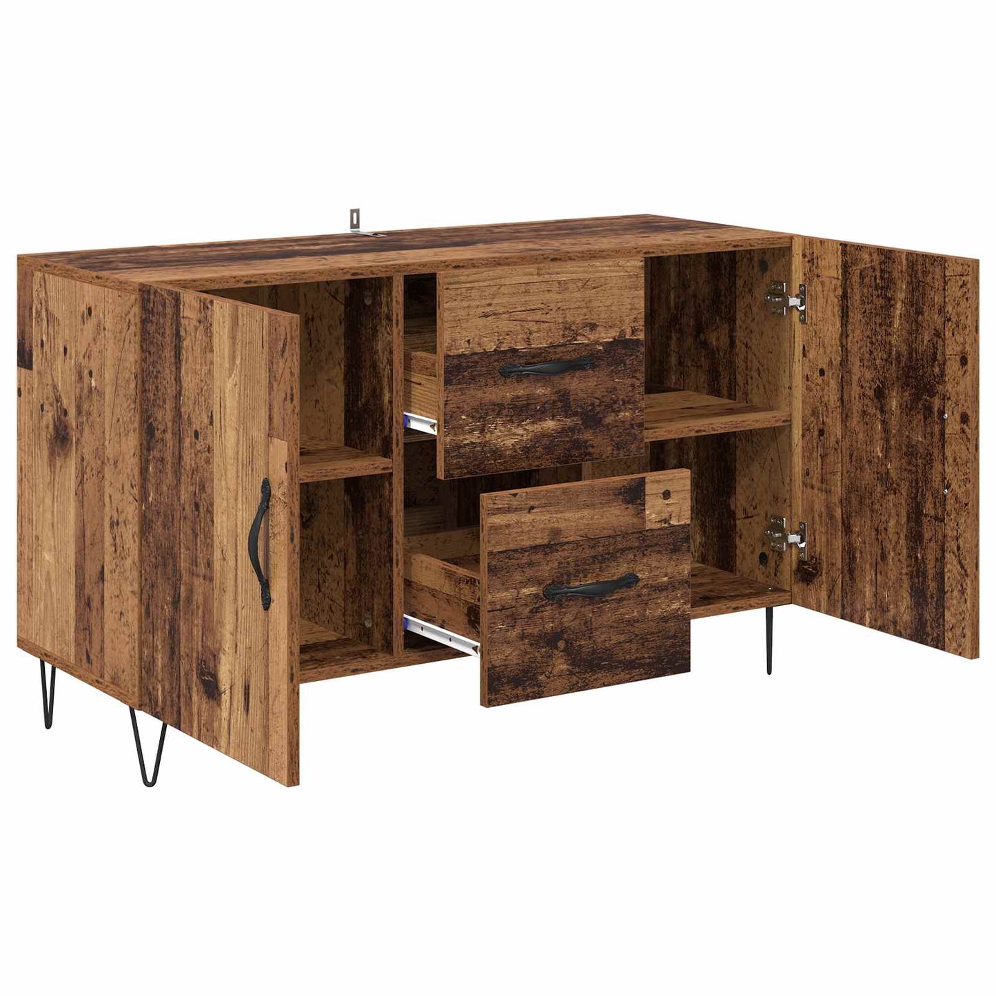 Dressoir met lade Oud Hout 100 x 36 x 60 cm Bewerkt hout is nu te koop bij PeponiXL, paradijselijk wonen!