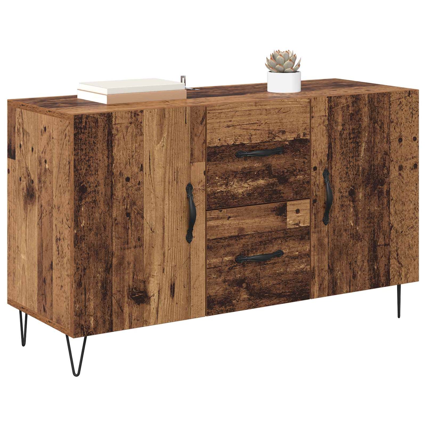 Dressoir met lade Oud Hout 100 x 36 x 60 cm Bewerkt hout is nu te koop bij PeponiXL, paradijselijk wonen!