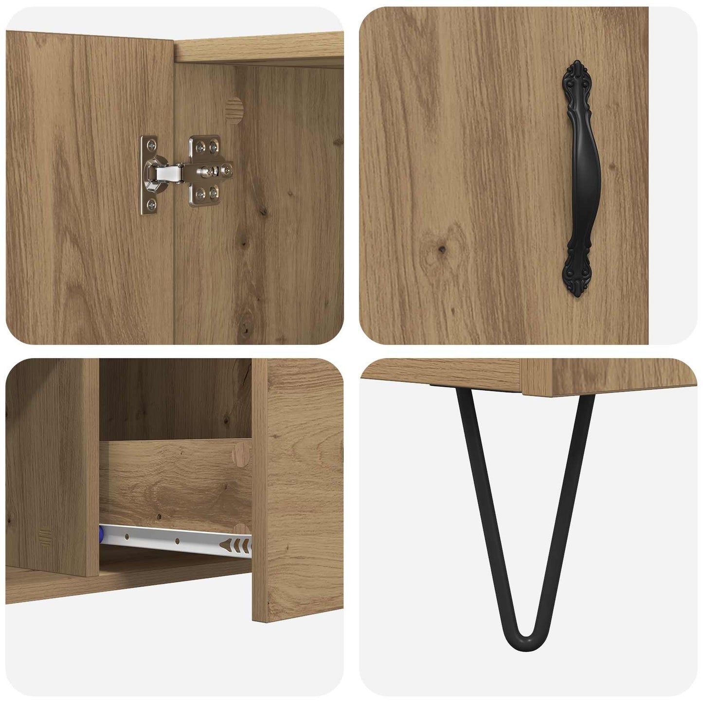 Dressoir met lade Artisan Eiken 100 x 36 x 60 cm Bewerkt hout is nu te koop bij PeponiXL, paradijselijk wonen!