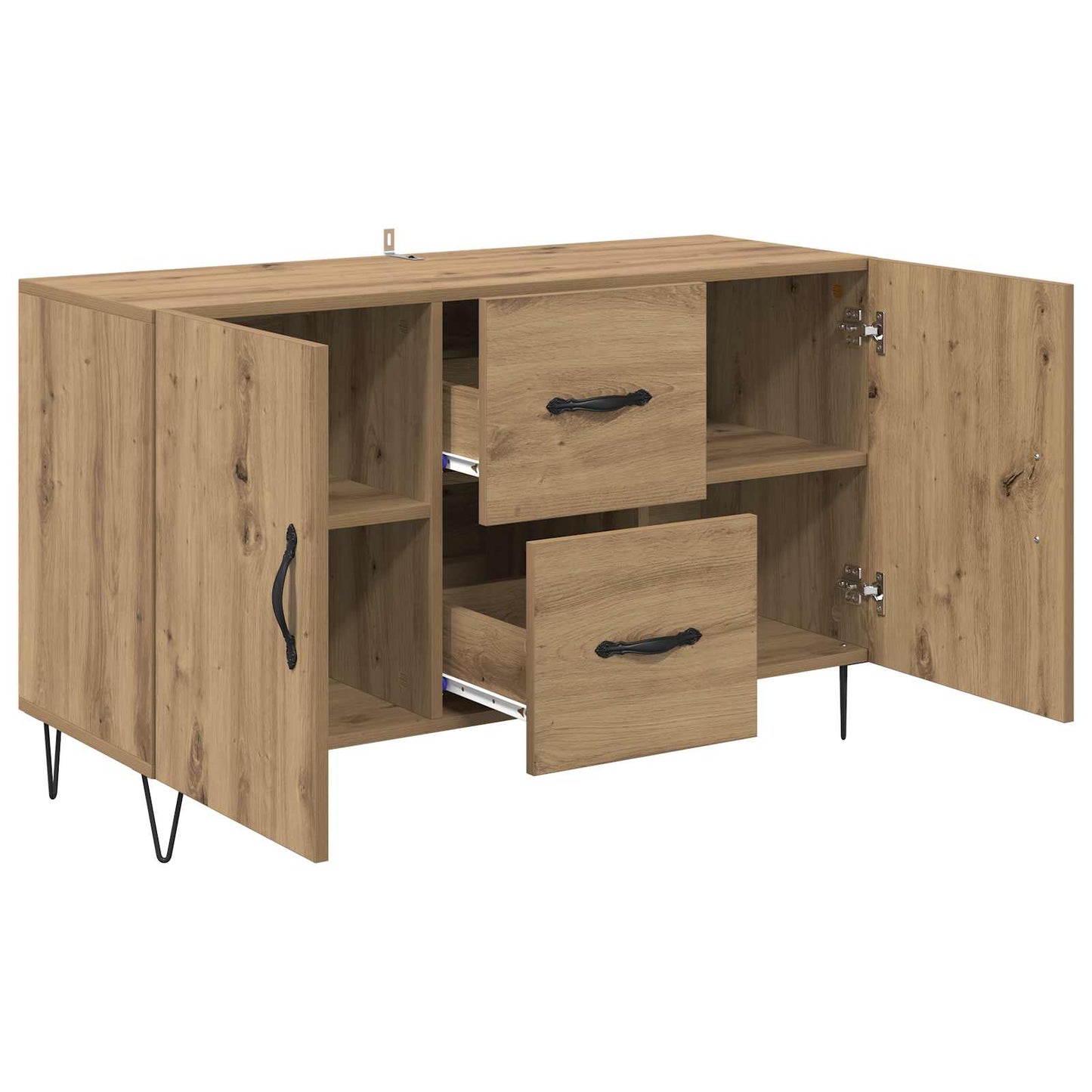 Dressoir met lade Artisan Eiken 100 x 36 x 60 cm Bewerkt hout is nu te koop bij PeponiXL, paradijselijk wonen!