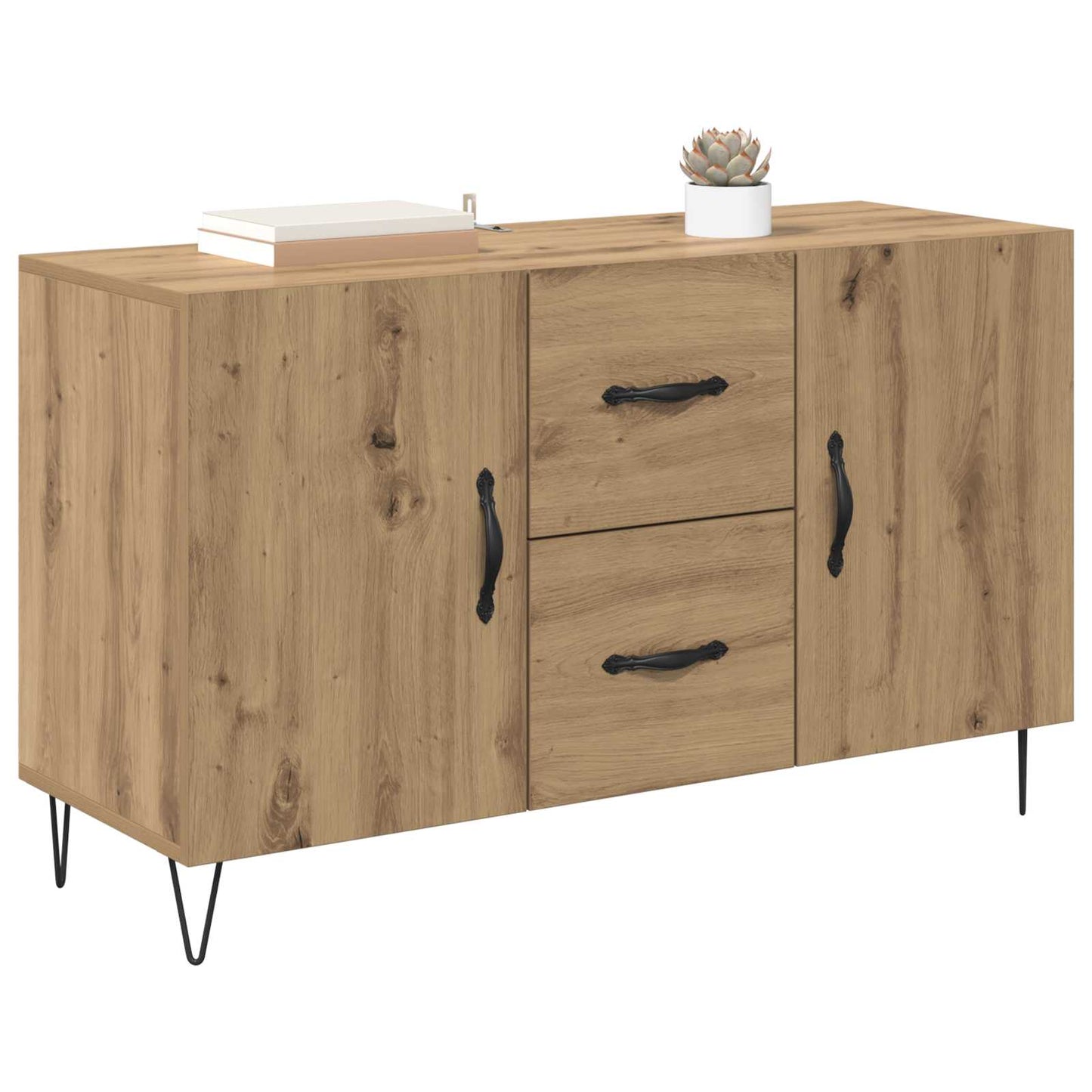 Dressoir met lade Artisan Eiken 100 x 36 x 60 cm Bewerkt hout is nu te koop bij PeponiXL, paradijselijk wonen!