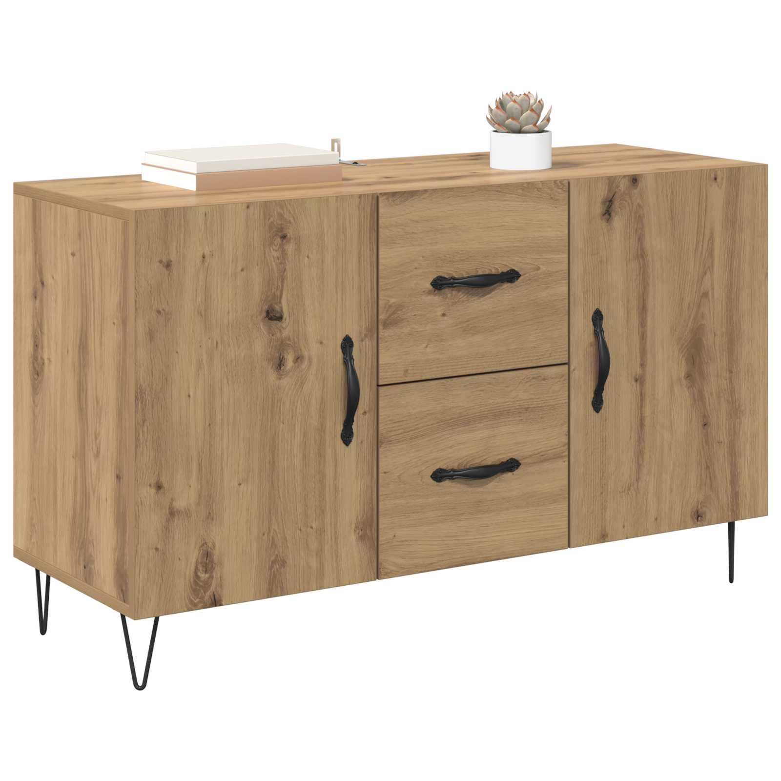 Dressoir met lade Artisan Eiken 100 x 36 x 60 cm Bewerkt hout is nu te koop bij PeponiXL, paradijselijk wonen!