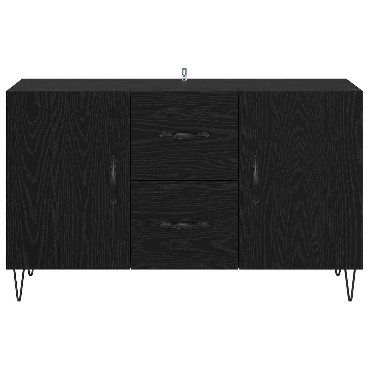 Dressoir met lade Zwart Eiken 100 x 36 x 60 cm Bewerkt hout is nu te koop bij PeponiXL, paradijselijk wonen!