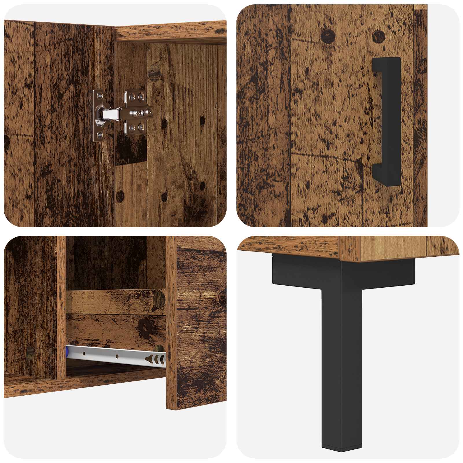 Dressoir met lade Oud Hout 100 x 36 x 60 cm Bewerkt hout is nu te koop bij PeponiXL, paradijselijk wonen!