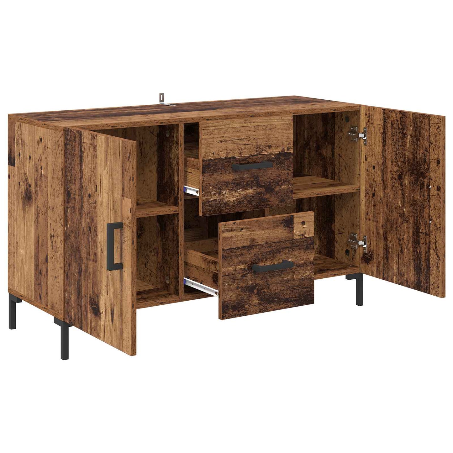 Dressoir met lade Oud Hout 100 x 36 x 60 cm Bewerkt hout is nu te koop bij PeponiXL, paradijselijk wonen!