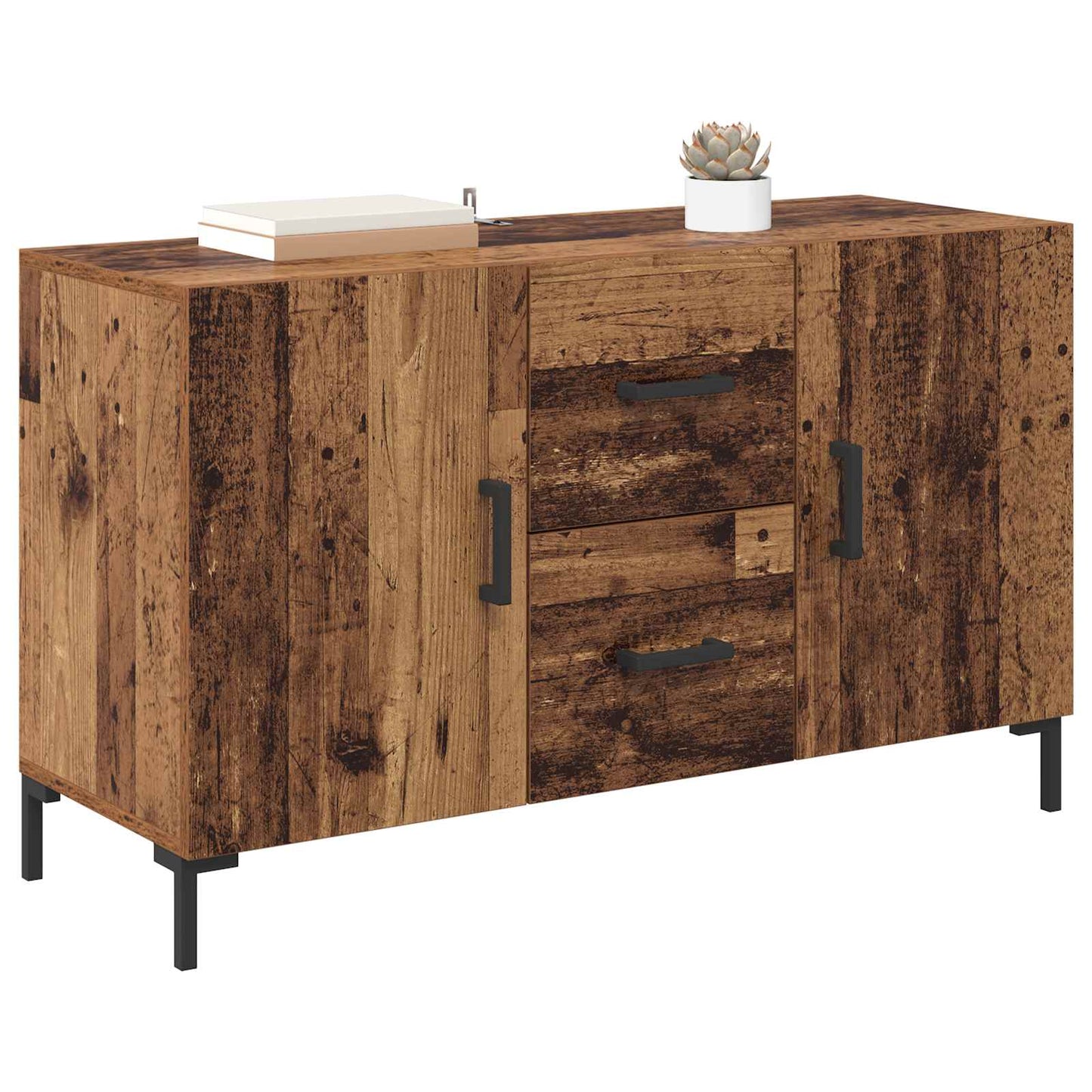 Dressoir met lade Oud Hout 100 x 36 x 60 cm Bewerkt hout is nu te koop bij PeponiXL, paradijselijk wonen!