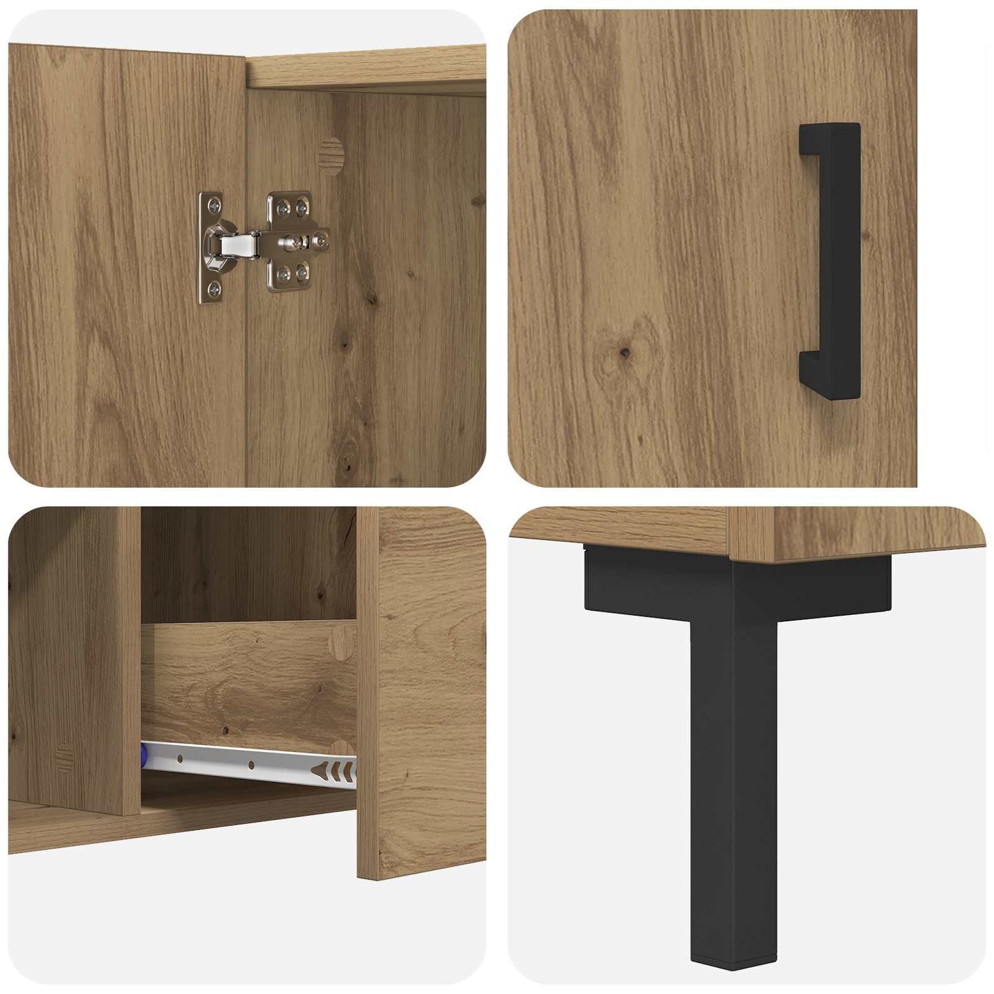 Dressoir met lade Artisan Eiken 100 x 36 x 60 cm Bewerkt hout is nu te koop bij PeponiXL, paradijselijk wonen!