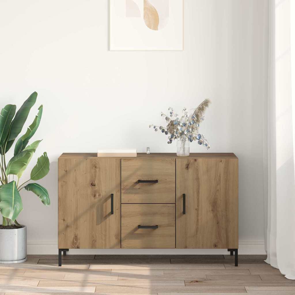 Dressoir met lade Artisan Eiken 100 x 36 x 60 cm Bewerkt hout is nu te koop bij PeponiXL, paradijselijk wonen!