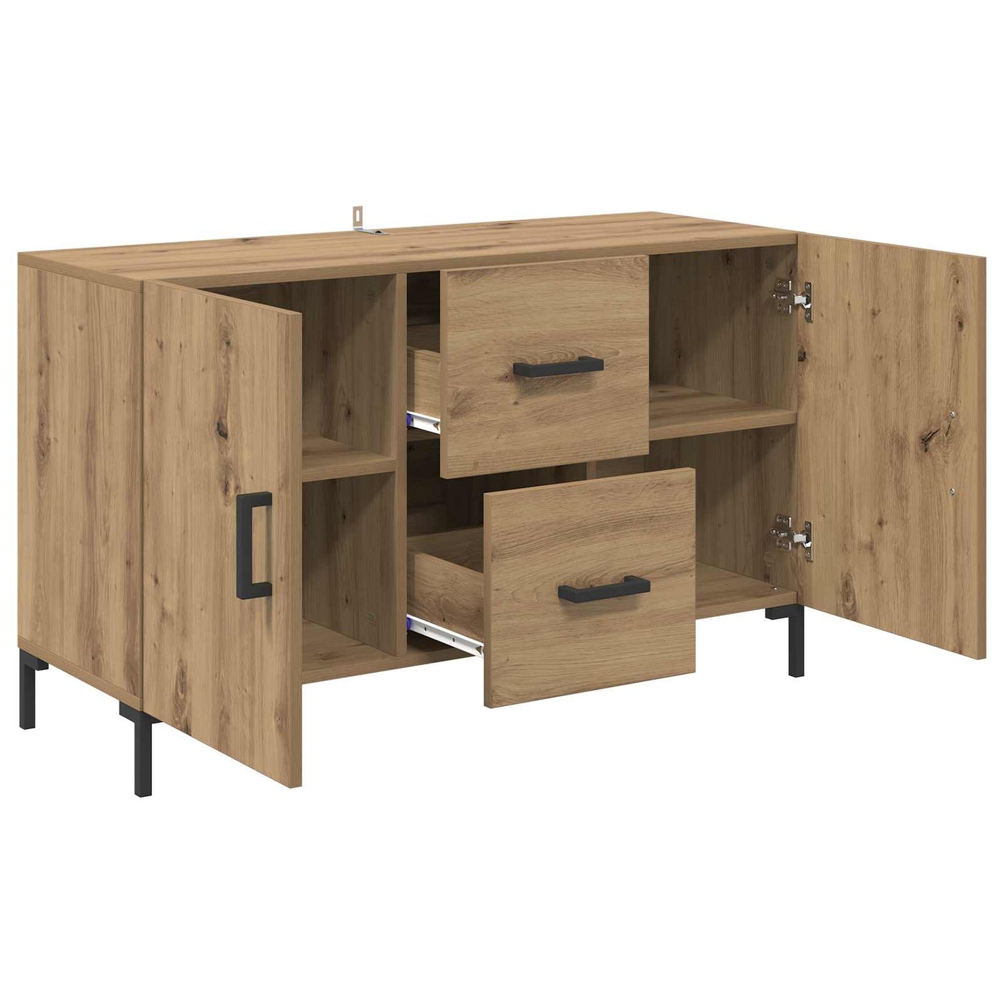 Dressoir met lade Artisan Eiken 100 x 36 x 60 cm Bewerkt hout is nu te koop bij PeponiXL, paradijselijk wonen!