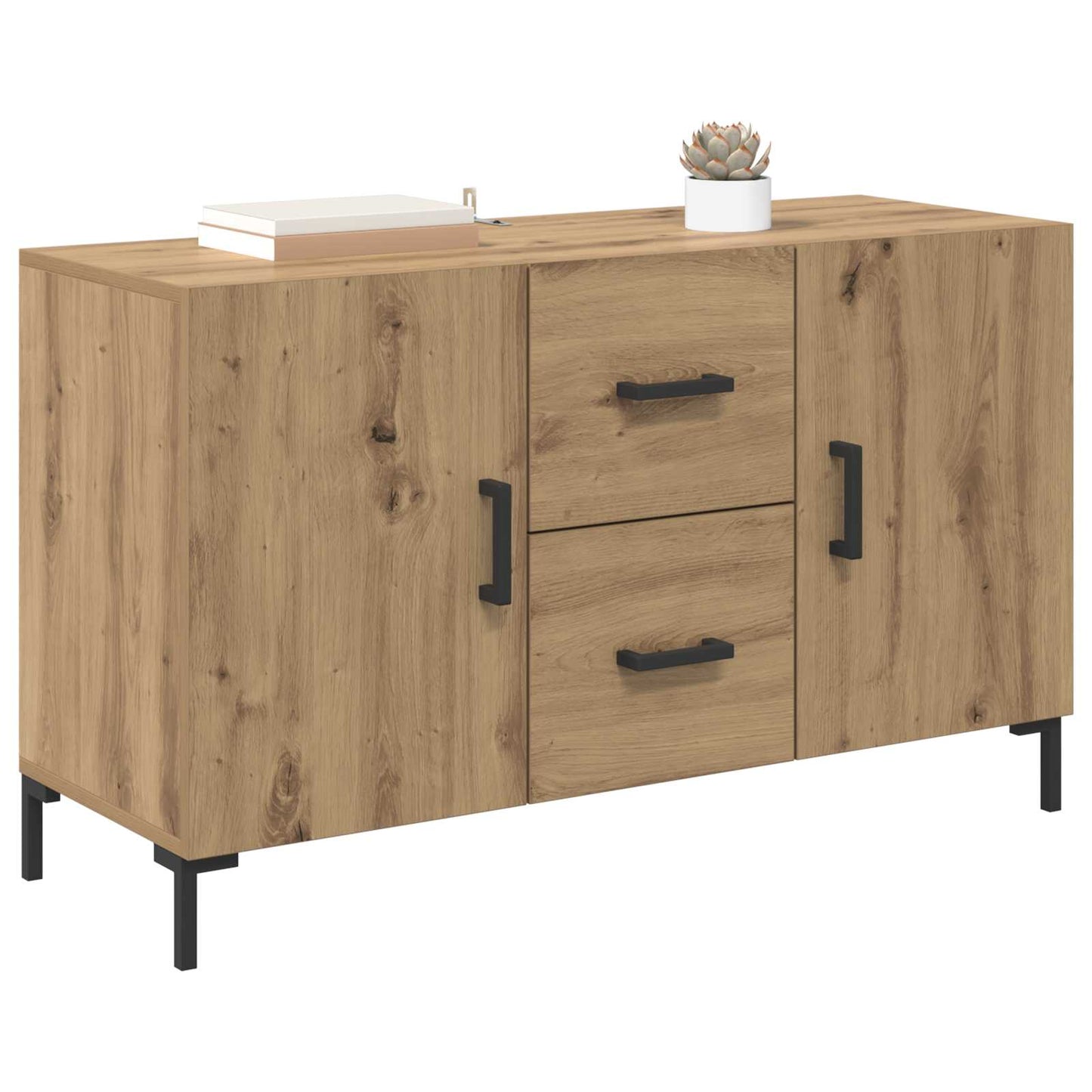 Dressoir met lade Artisan Eiken 100 x 36 x 60 cm Bewerkt hout is nu te koop bij PeponiXL, paradijselijk wonen!