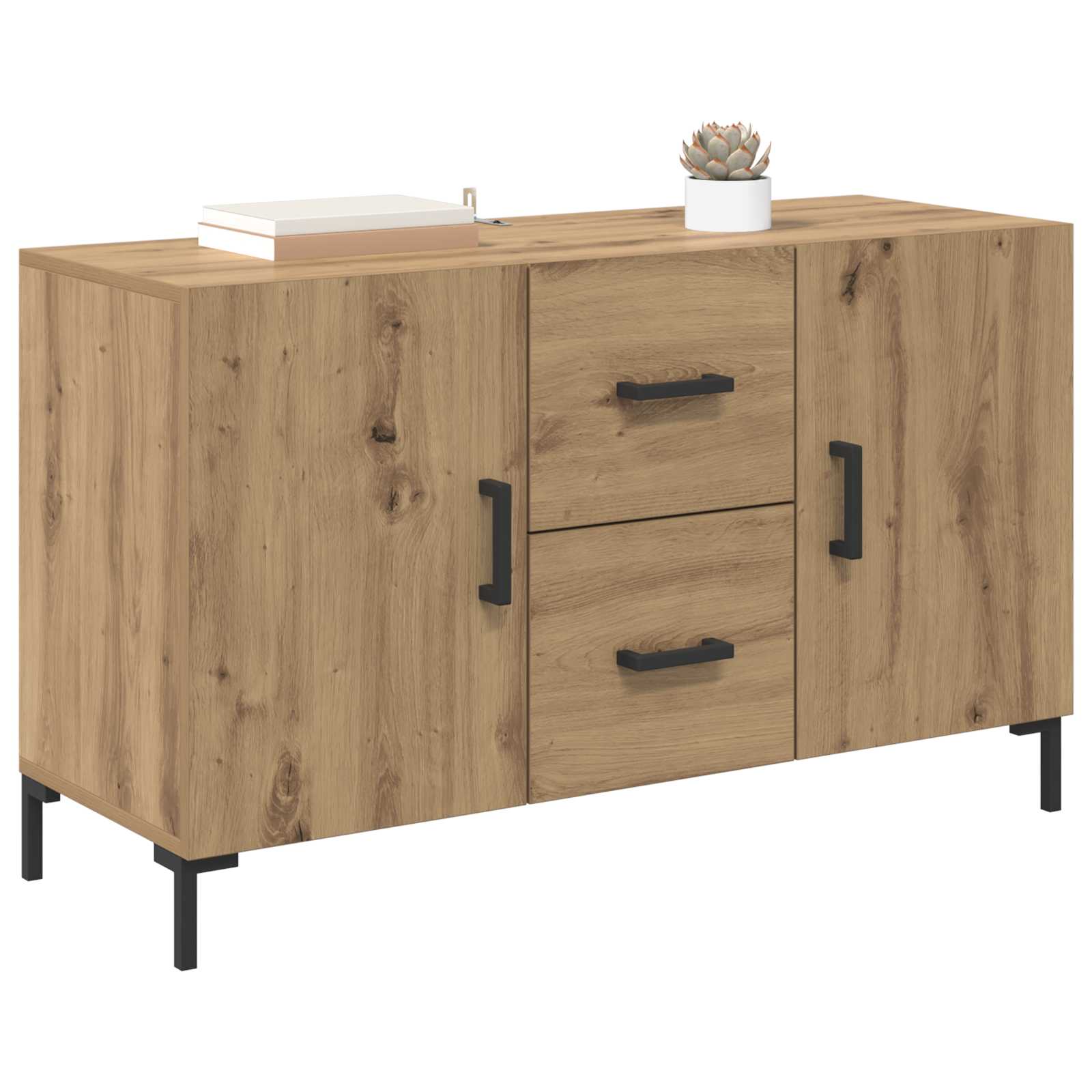 Dressoir met lade Artisan Eiken 100 x 36 x 60 cm Bewerkt hout is nu te koop bij PeponiXL, paradijselijk wonen!