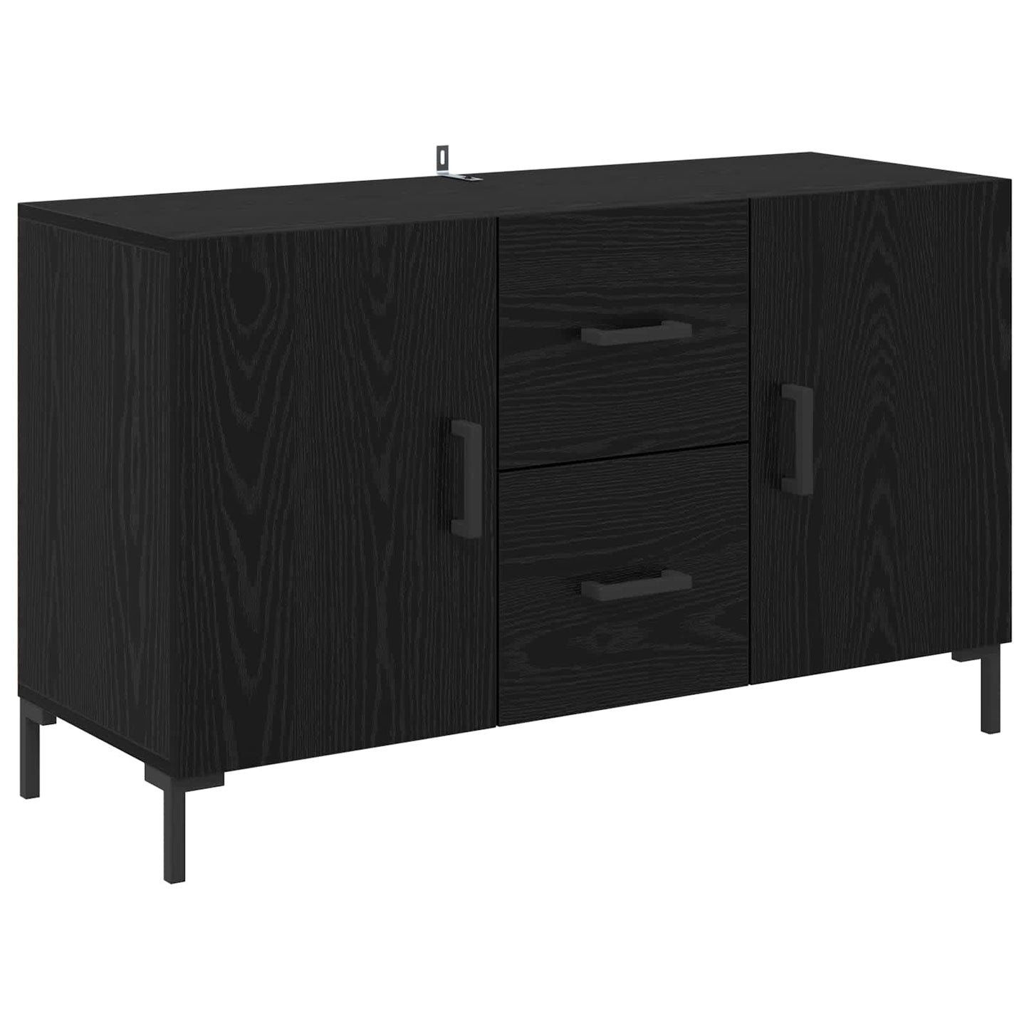 Dressoir met lade Zwart Eiken 100 x 36 x 60 cm Bewerkt hout is nu te koop bij PeponiXL, paradijselijk wonen!