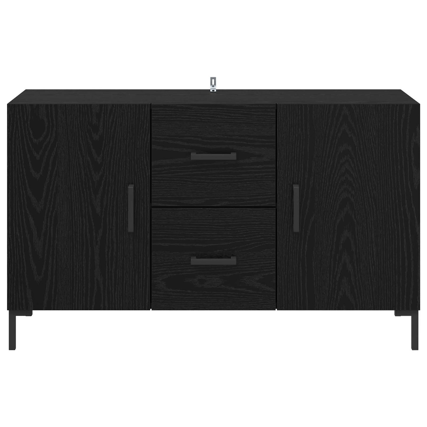 Dressoir met lade Zwart Eiken 100 x 36 x 60 cm Bewerkt hout is nu te koop bij PeponiXL, paradijselijk wonen!