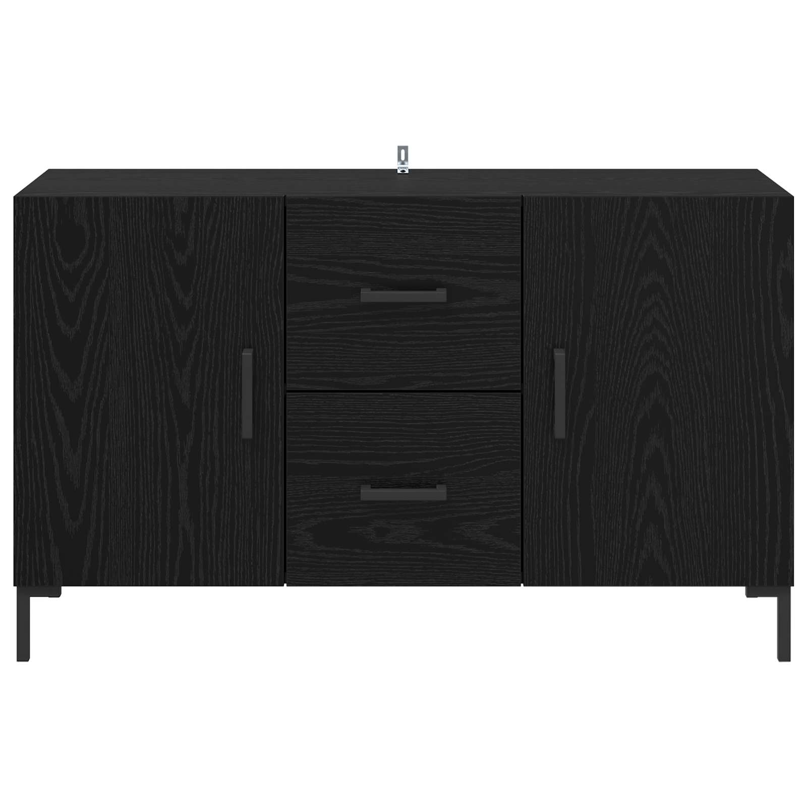 Dressoir met lade Zwart Eiken 100 x 36 x 60 cm Bewerkt hout is nu te koop bij PeponiXL, paradijselijk wonen!
