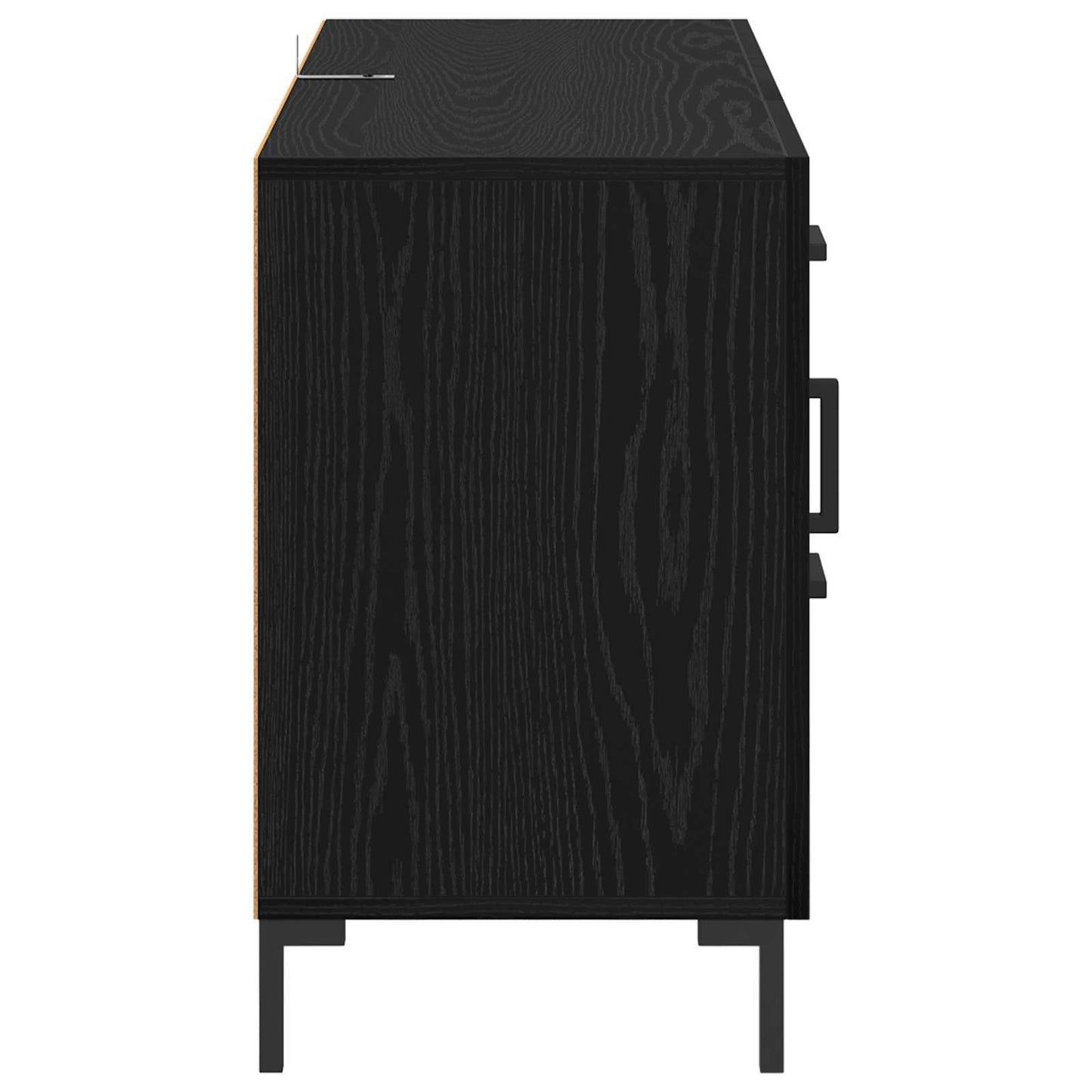 Dressoir met lade Zwart Eiken 100 x 36 x 60 cm Bewerkt hout is nu te koop bij PeponiXL, paradijselijk wonen!