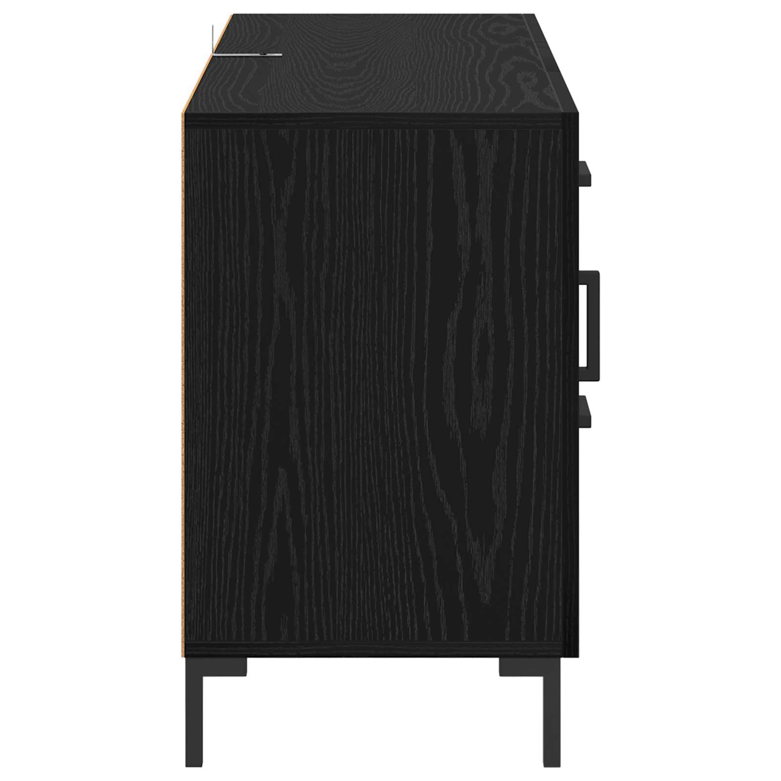 Dressoir met lade Zwart Eiken 100 x 36 x 60 cm Bewerkt hout is nu te koop bij PeponiXL, paradijselijk wonen!