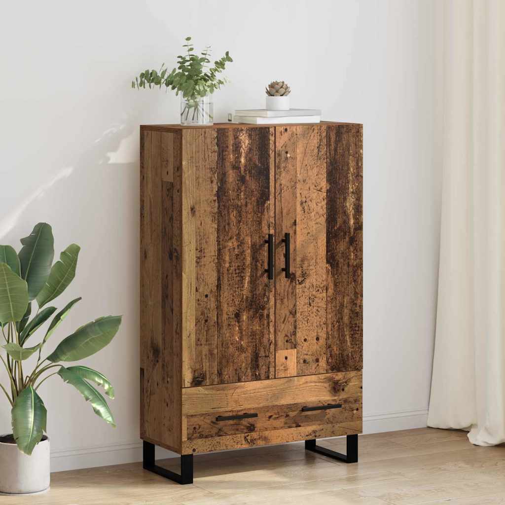 Highboard met lade Oud Hout 69,5 x 30 x 115 cm Bewerkt hout is nu te koop bij PeponiXL, paradijselijk wonen!