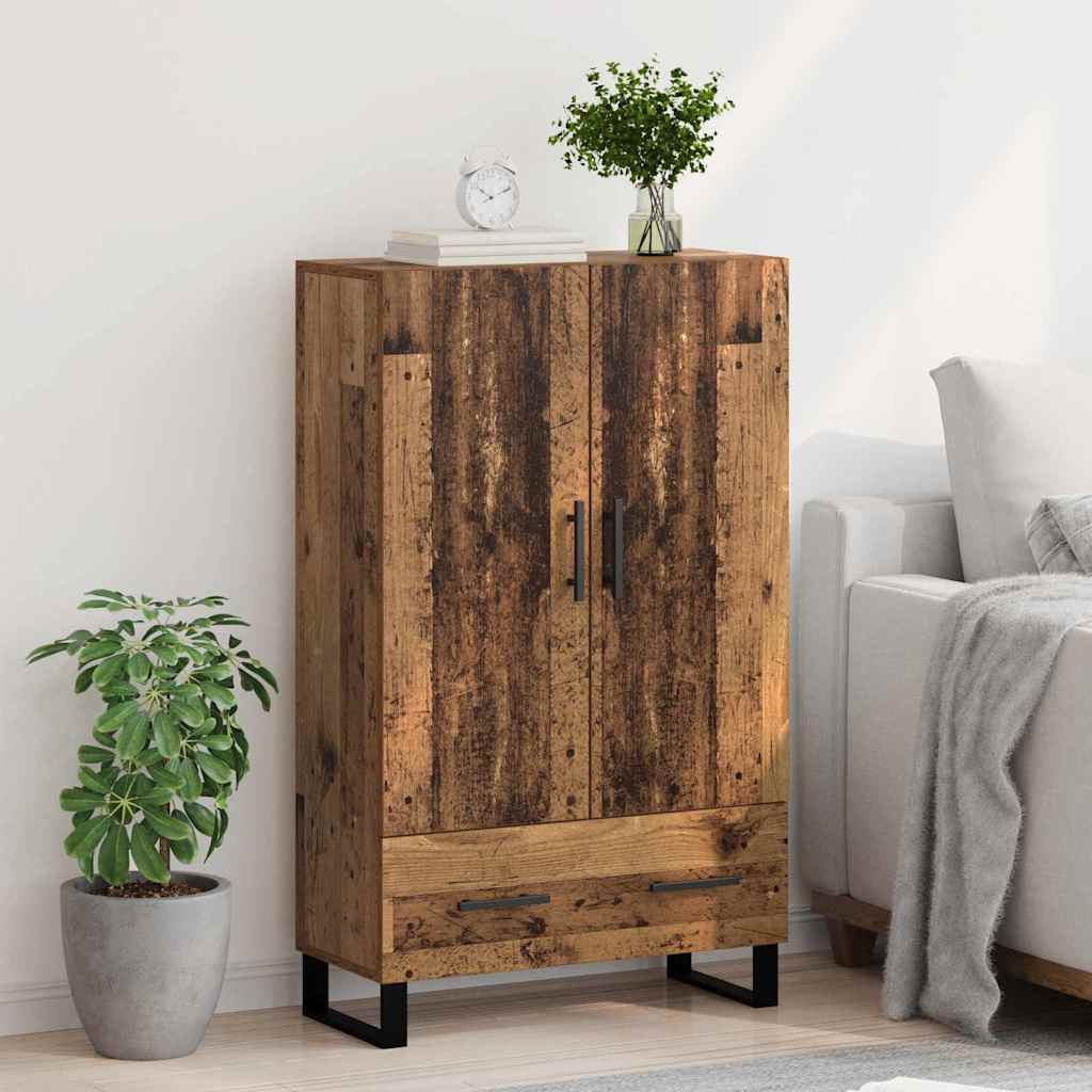 Highboard met lade Oud Hout 69,5 x 30 x 115 cm Bewerkt hout is nu te koop bij PeponiXL, paradijselijk wonen!