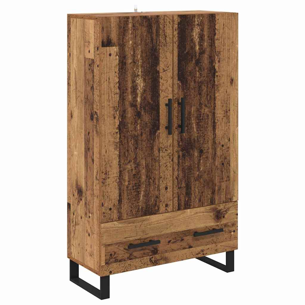 Highboard met lade Oud Hout 69,5 x 30 x 115 cm Bewerkt hout is nu te koop bij PeponiXL, paradijselijk wonen!
