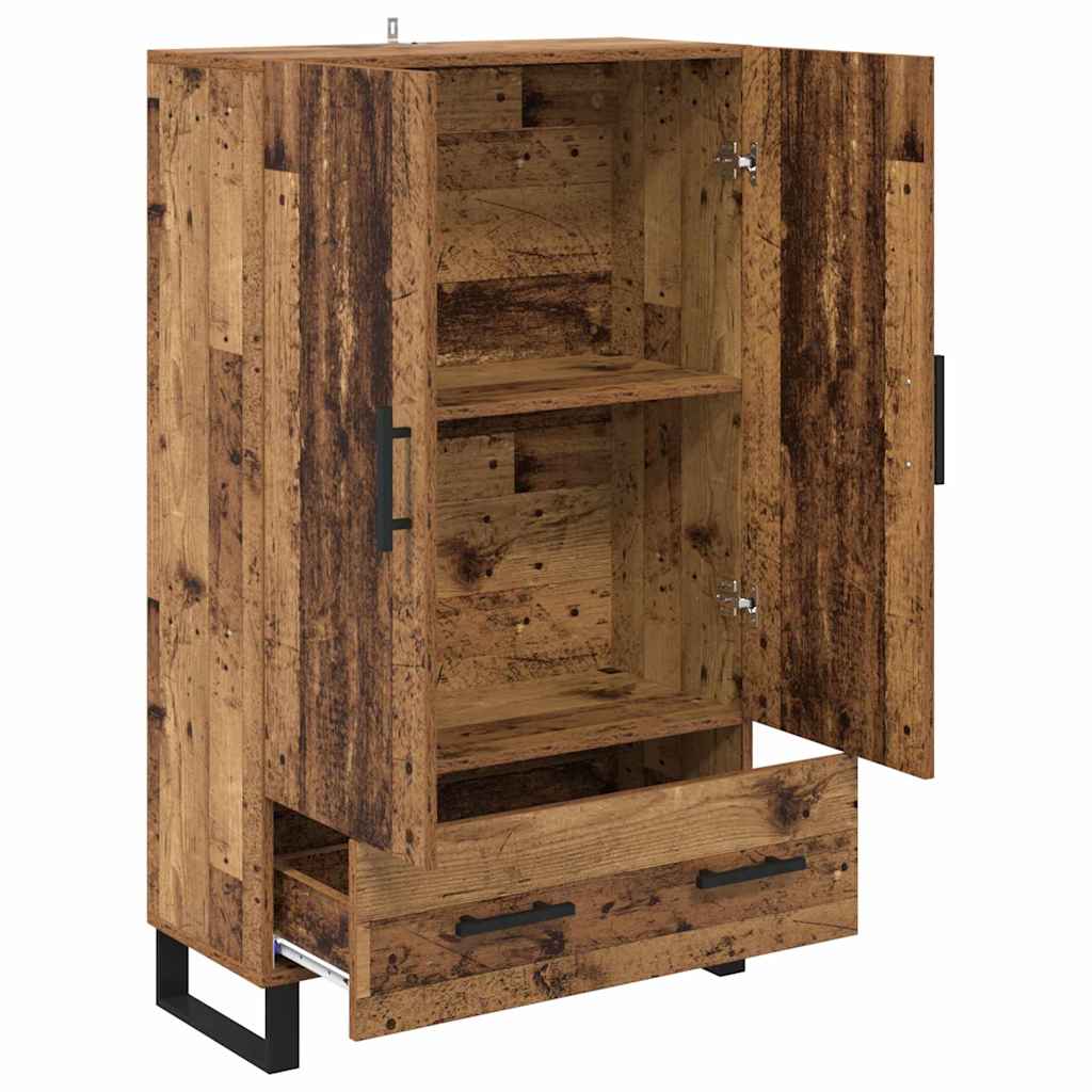 Highboard met lade Oud Hout 69,5 x 30 x 115 cm Bewerkt hout is nu te koop bij PeponiXL, paradijselijk wonen!