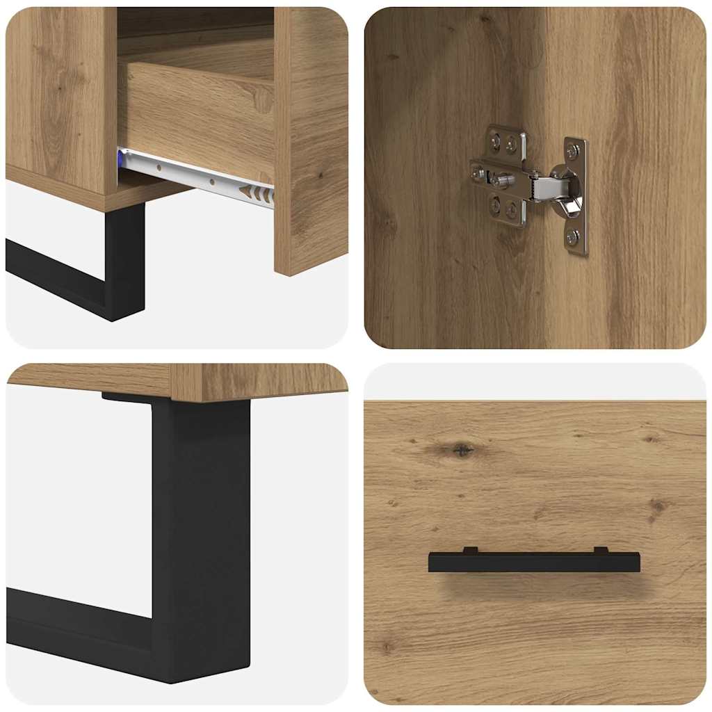 Highboard Artisan Eiken 69,5 x 30 x 115 cm Bewerkt hout is nu te koop bij PeponiXL, paradijselijk wonen!