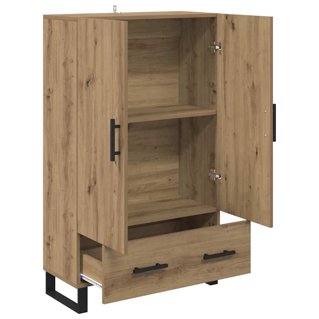 Highboard Artisan Eiken 69,5 x 30 x 115 cm Bewerkt hout is nu te koop bij PeponiXL, paradijselijk wonen!
