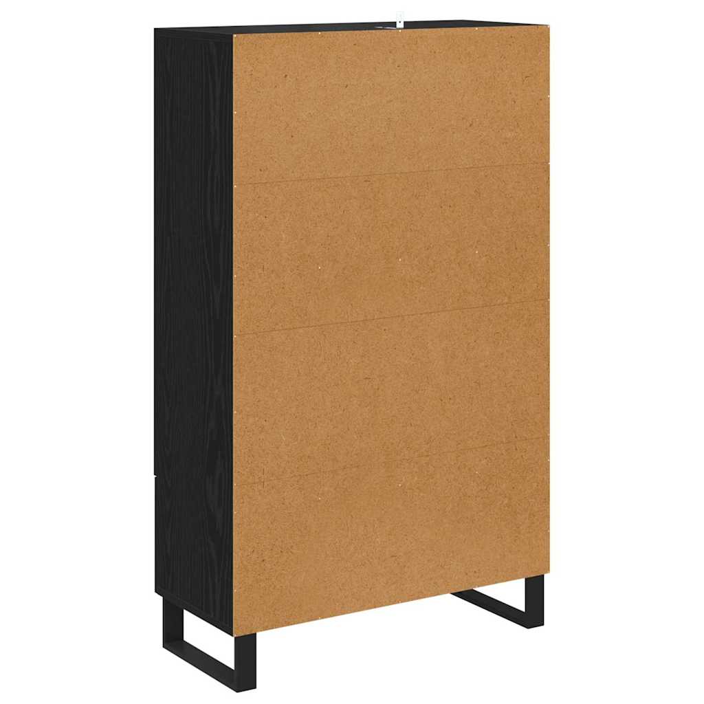 Highboard met lade Zwart Eiken 69,5 x 30 x 115 cm Bewerkt hout is nu te koop bij PeponiXL, paradijselijk wonen!