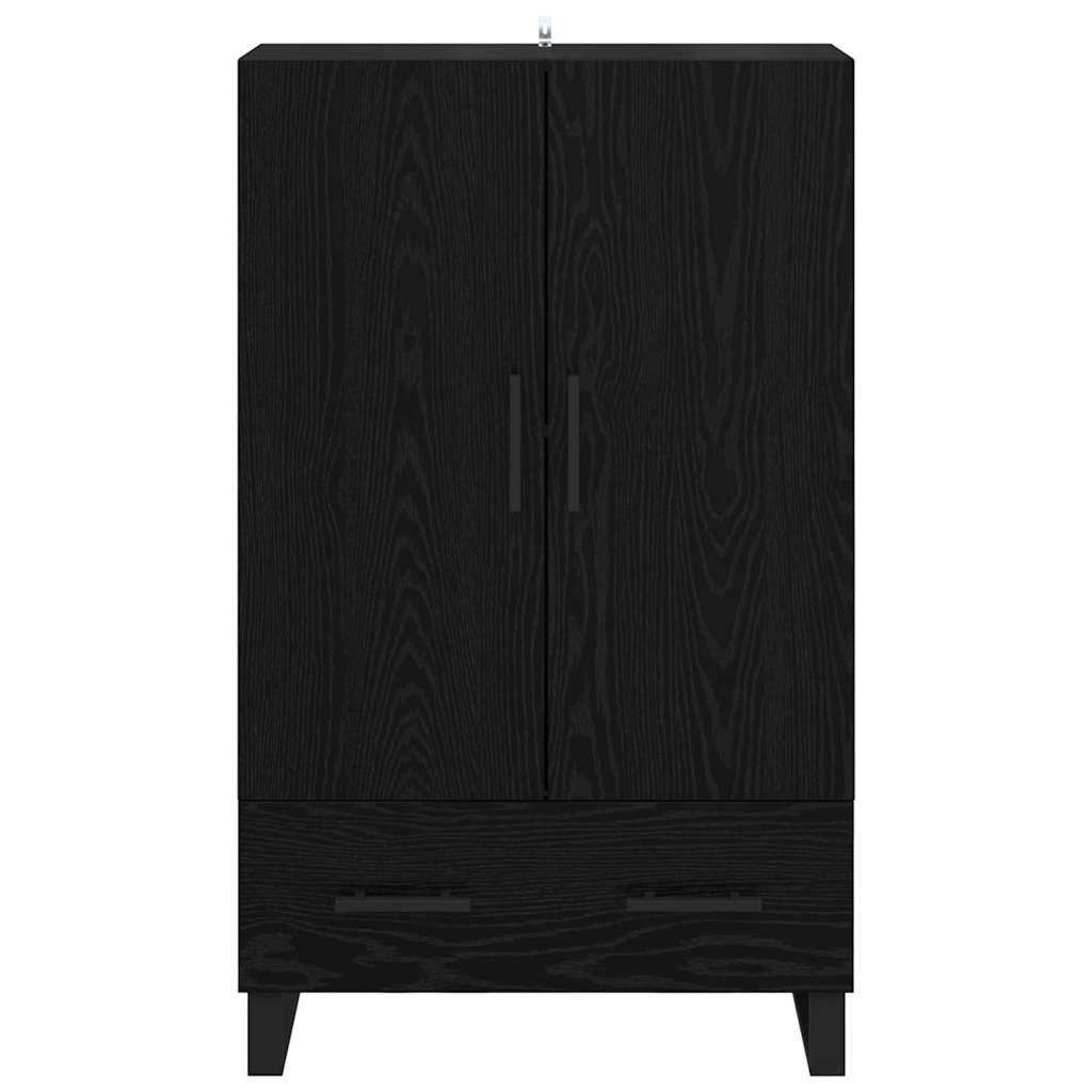Highboard met lade Zwart Eiken 69,5 x 30 x 115 cm Bewerkt hout is nu te koop bij PeponiXL, paradijselijk wonen!