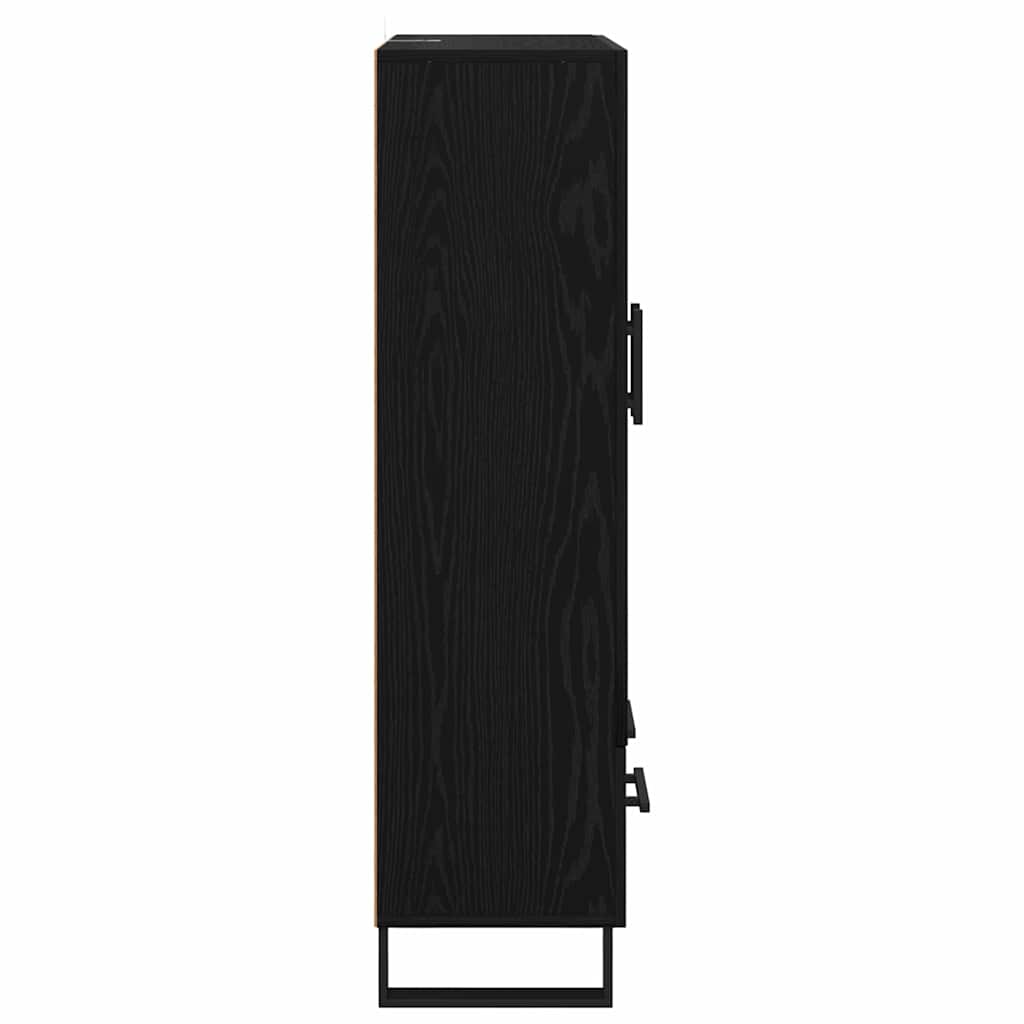 Highboard met lade Zwart Eiken 69,5 x 30 x 115 cm Bewerkt hout is nu te koop bij PeponiXL, paradijselijk wonen!