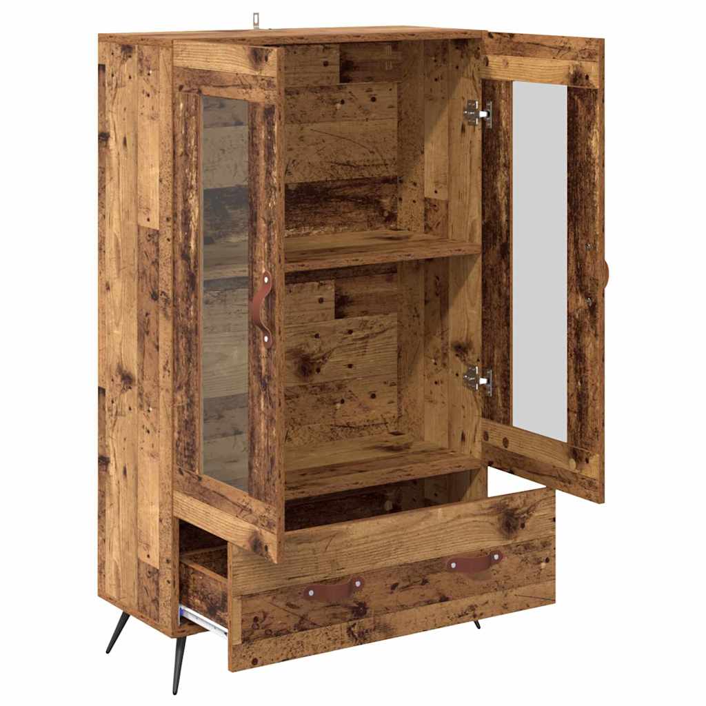 Highboard Oud Hout 69,5 x 31 x 115 cm Geengineerd Hout en Glas is nu te koop bij PeponiXL, paradijselijk wonen!