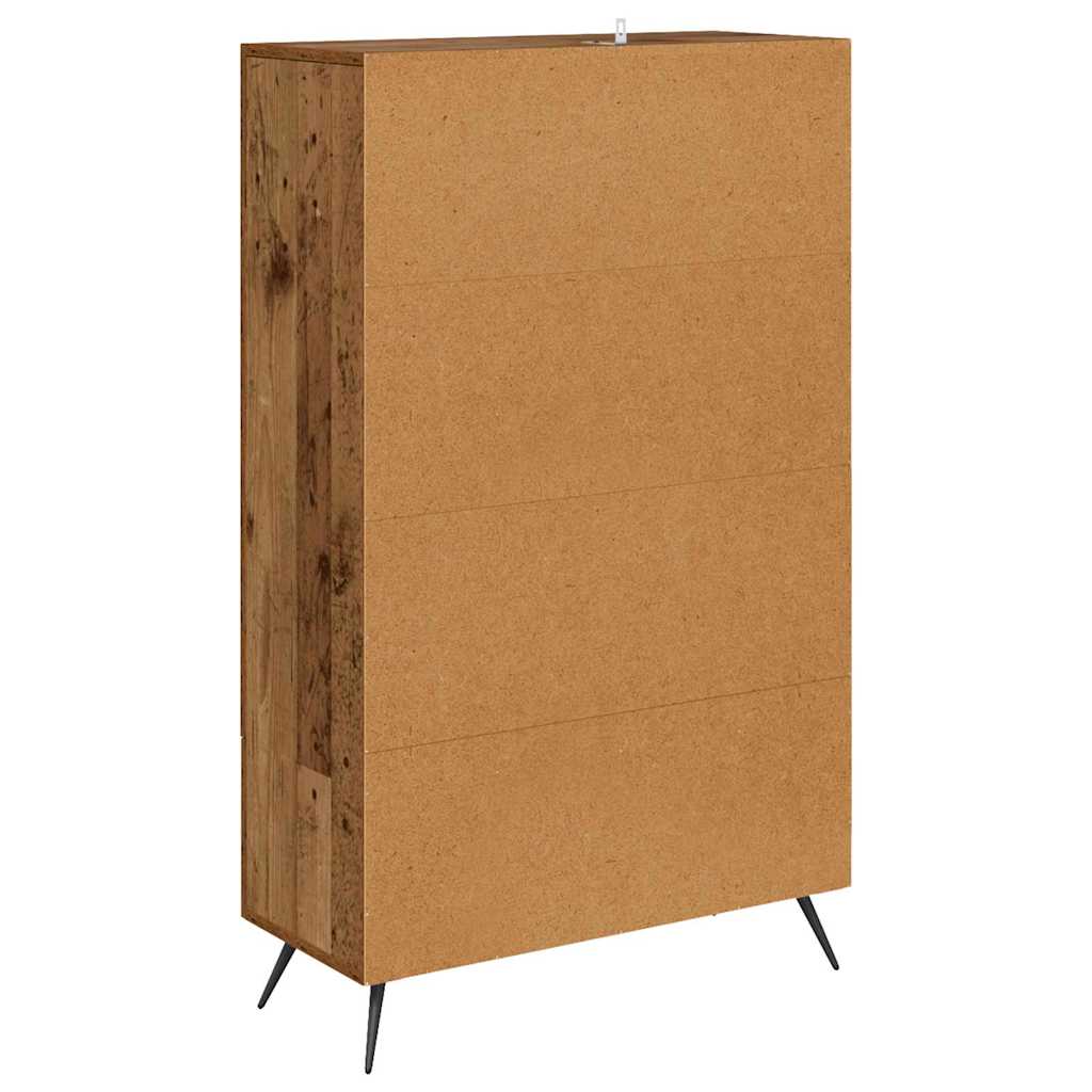 Highboard Oud Hout 69,5 x 31 x 115 cm Geengineerd Hout en Glas is nu te koop bij PeponiXL, paradijselijk wonen!