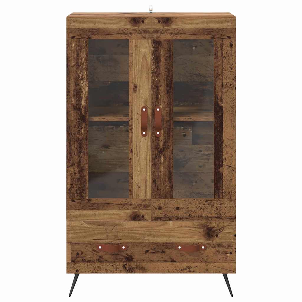 Highboard Oud Hout 69,5 x 31 x 115 cm Geengineerd Hout en Glas is nu te koop bij PeponiXL, paradijselijk wonen!