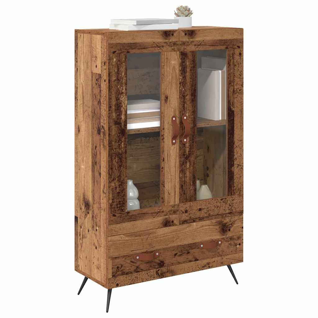 Highboard Oud Hout 69,5 x 31 x 115 cm Geengineerd Hout en Glas is nu te koop bij PeponiXL, paradijselijk wonen!