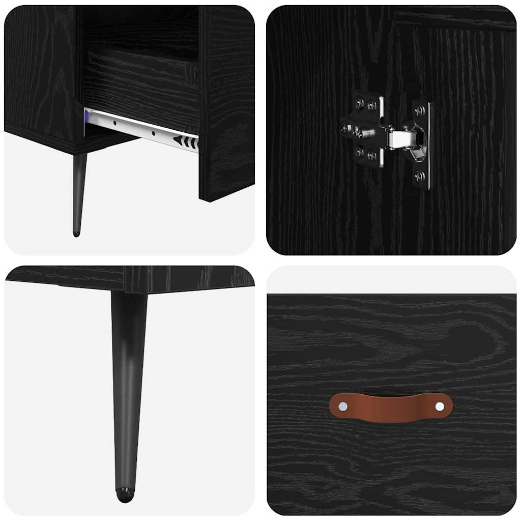 Highboard met lade Zwart Eiken 69,5 x 31 x 115 cm is nu te koop bij PeponiXL, paradijselijk wonen!