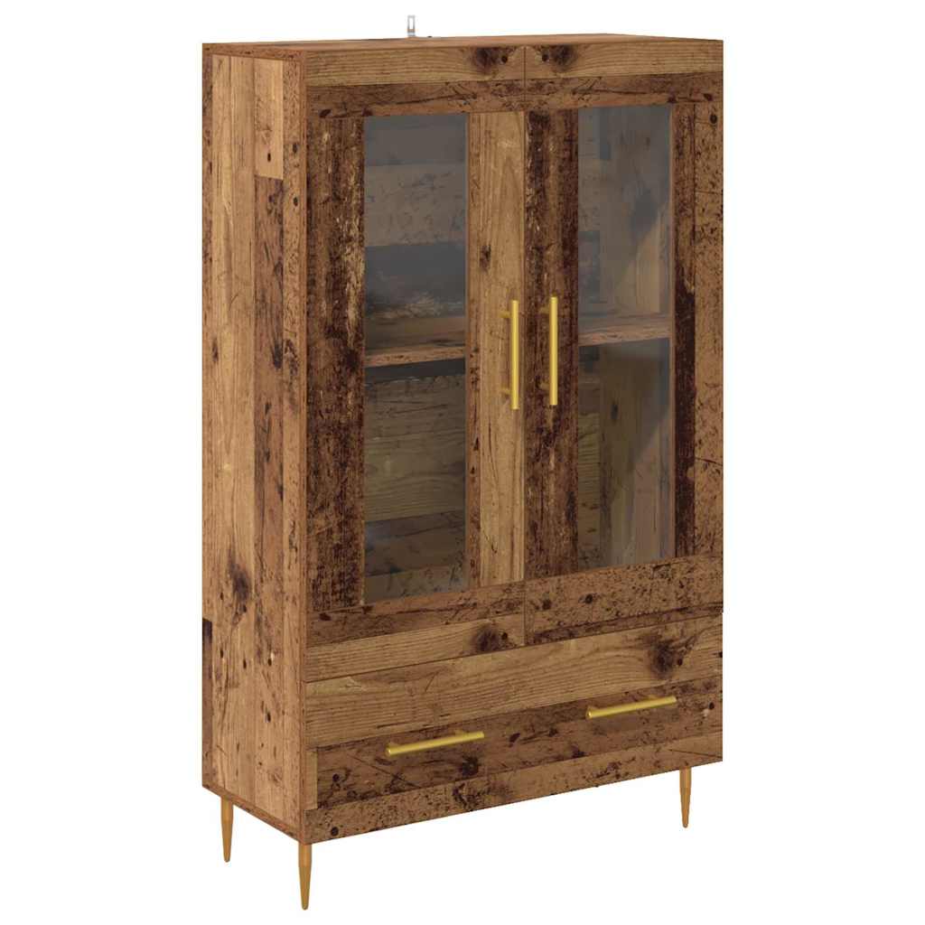Highboard Oud Hout 69,5 x 31 x 115 cm Geengineerd Hout en Glas is nu te koop bij PeponiXL, paradijselijk wonen!