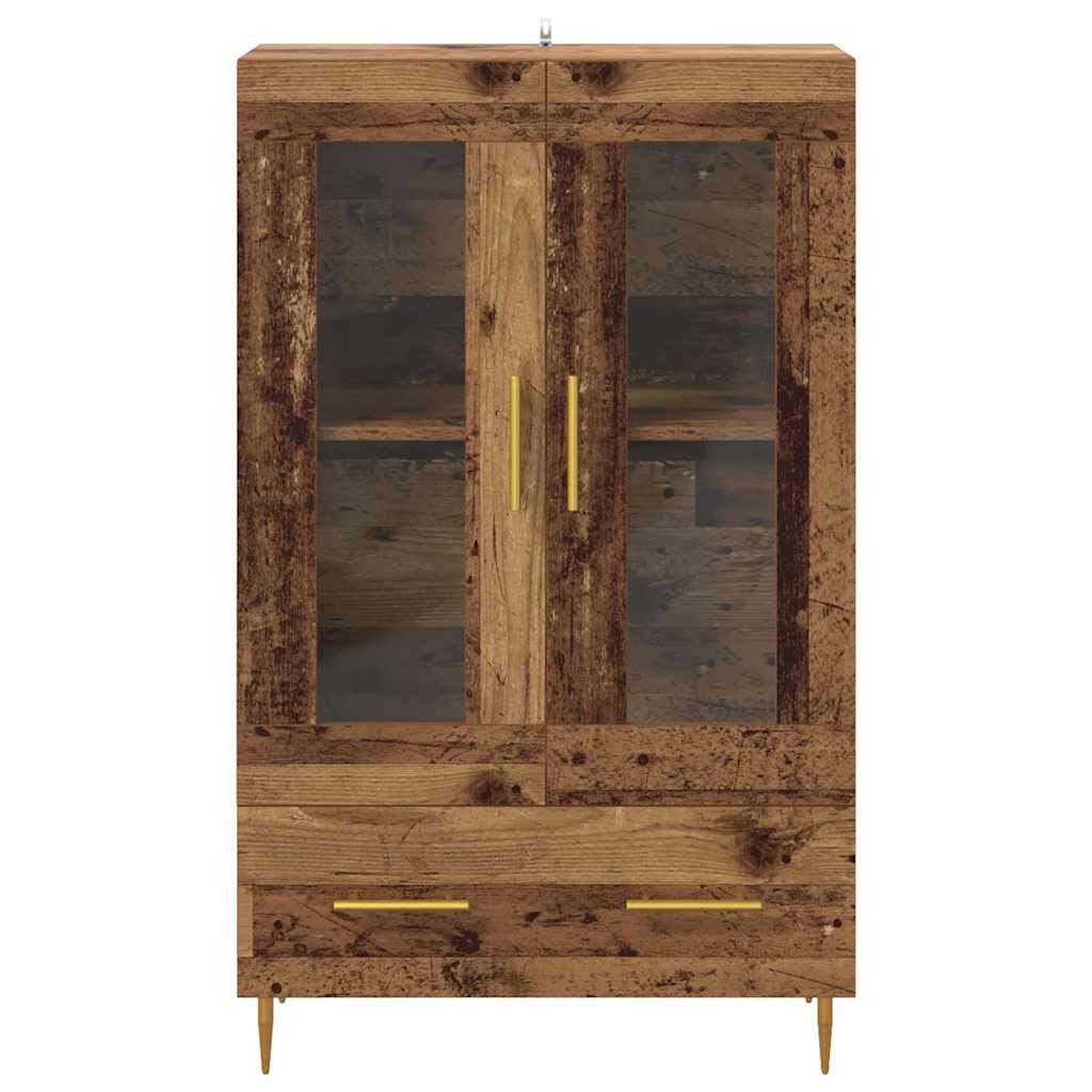 Highboard Oud Hout 69,5 x 31 x 115 cm Geengineerd Hout en Glas is nu te koop bij PeponiXL, paradijselijk wonen!