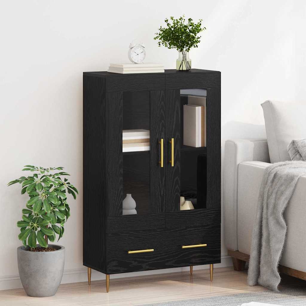 Highboard met lade Zwart Eiken 69,5 x 31 x 115 cm is nu te koop bij PeponiXL, paradijselijk wonen!