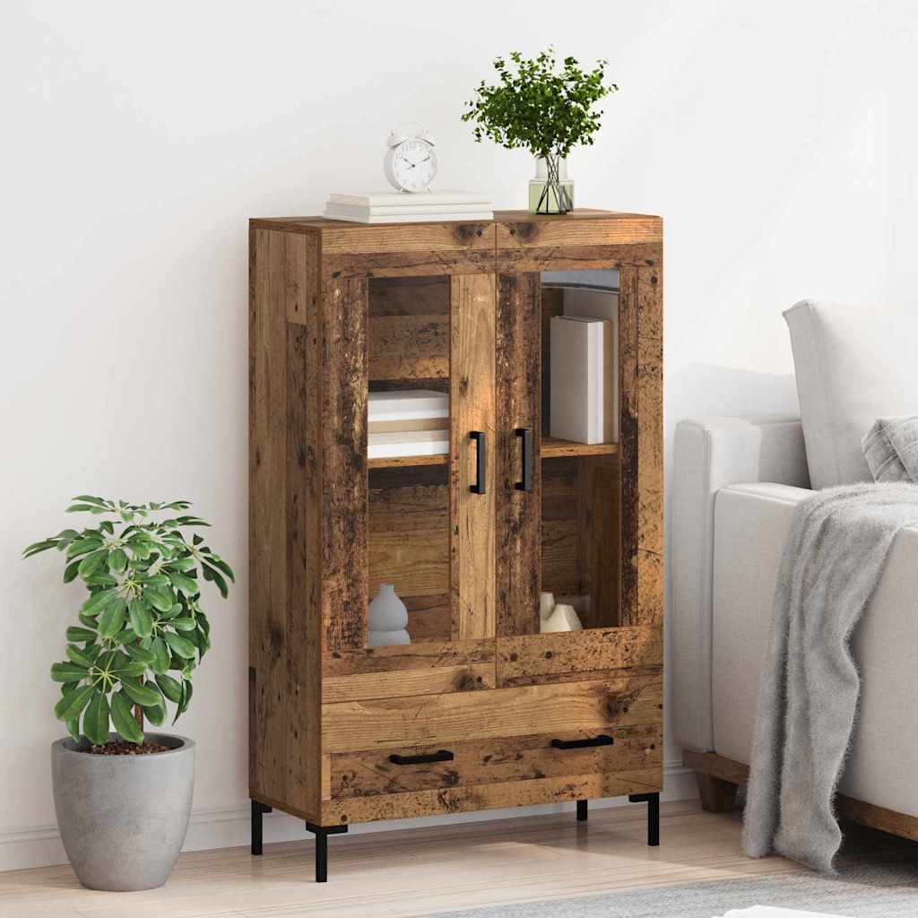 Highboard met lade Oud Hout 69,5 x 31 x 115 cm Bewerkt hout is nu te koop bij PeponiXL, paradijselijk wonen!