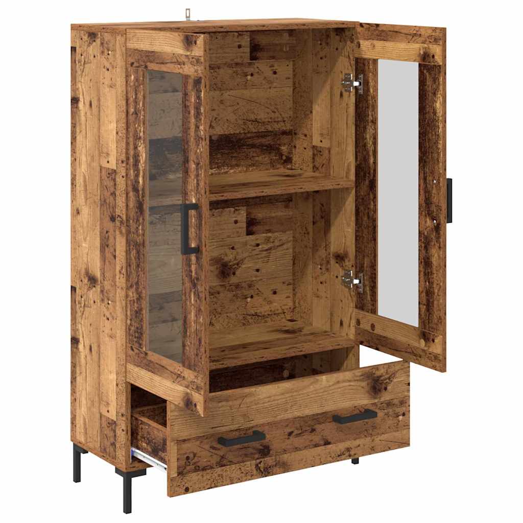 Highboard met lade Oud Hout 69,5 x 31 x 115 cm Bewerkt hout is nu te koop bij PeponiXL, paradijselijk wonen!
