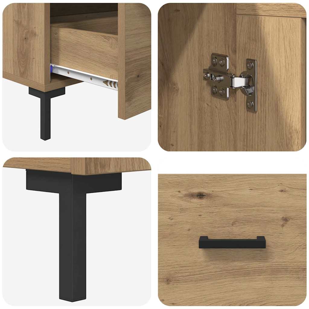 Highboard Artisan Eiken 69,5 x 31 x 115 cm Bewerkt hout is nu te koop bij PeponiXL, paradijselijk wonen!