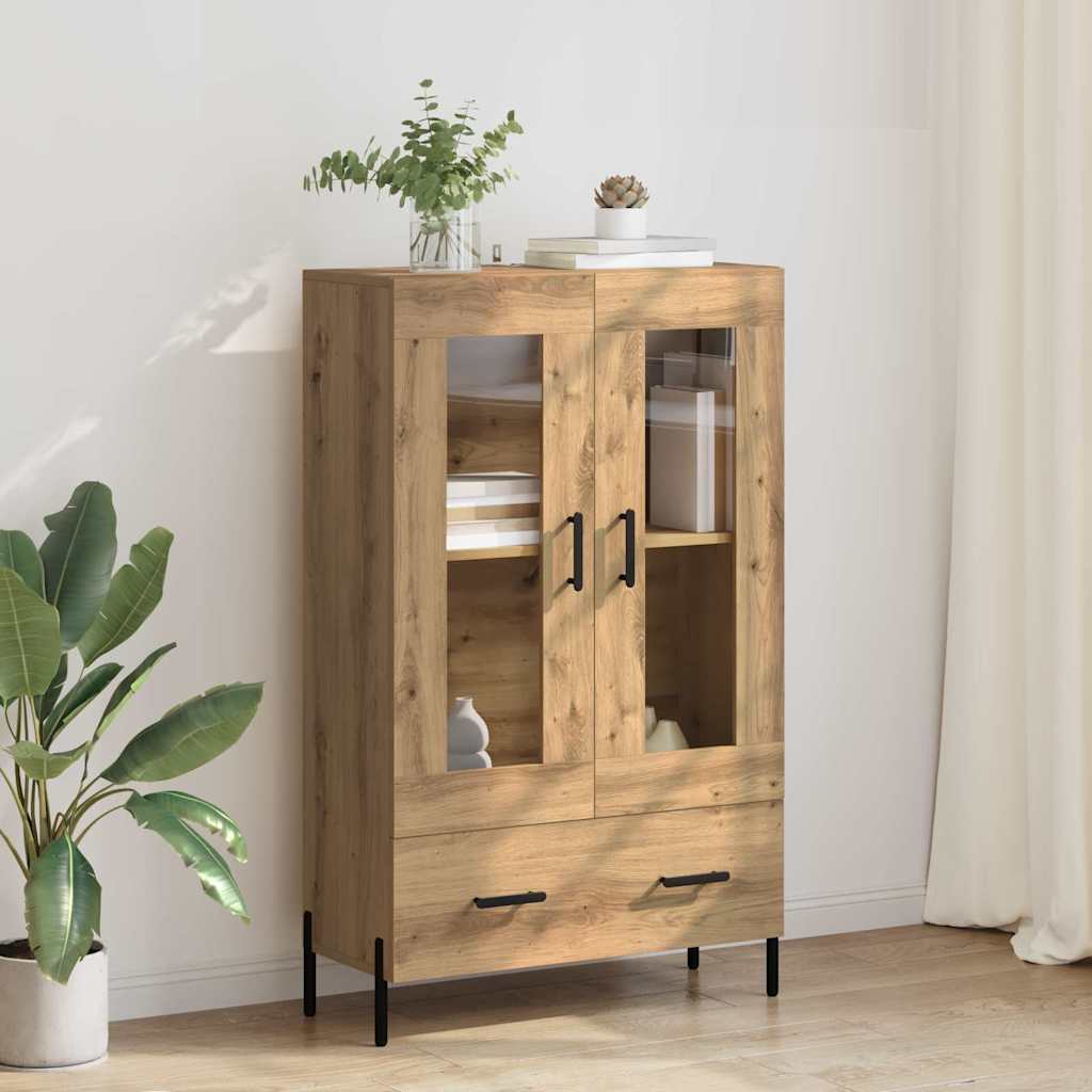 Highboard Corona Artisan Eiken 69,5 x 31 x 115 cm Bewerkt hout is nu te koop bij PeponiXL, paradijselijk wonen!