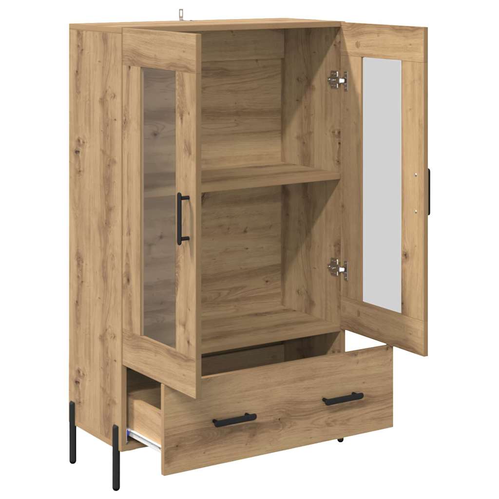 Highboard Corona Artisan Eiken 69,5 x 31 x 115 cm Bewerkt hout is nu te koop bij PeponiXL, paradijselijk wonen!